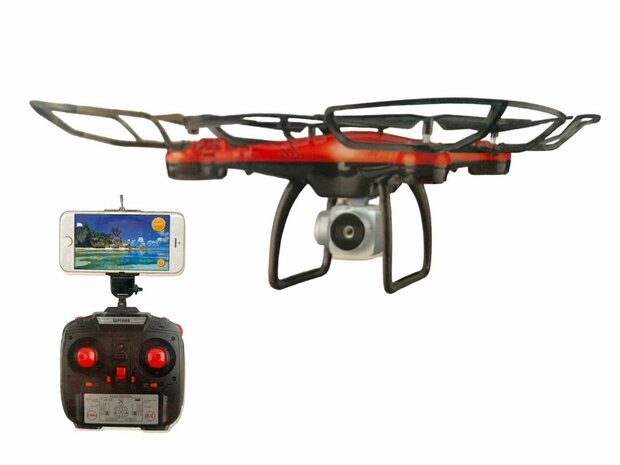 Drone with live camera - Wifi - app control - 2.4GHZ - Hover function - Red