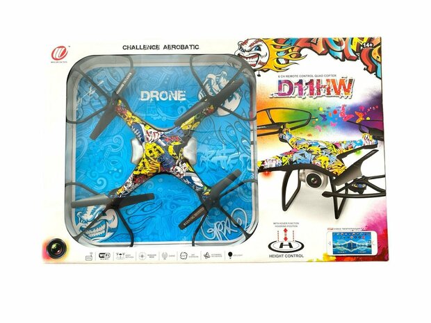 Quadcopter with live camera - Graffiti - Wifi - app control - 2.4GHZ - Hover function - Drone