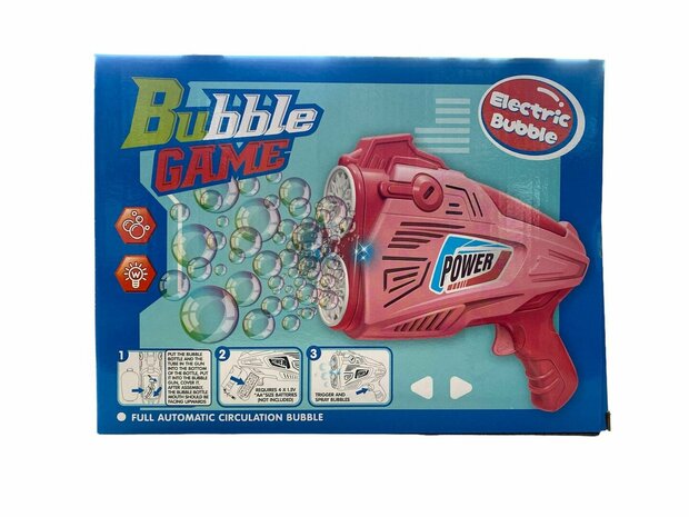 Bellenblaas speelgoedpistool - schiet automatisch bellen - Bubble Game - incl zeep Roze