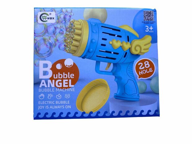 Bubble Angle machine - bellenblaasmachine speelgoed - 28 hole - blauw