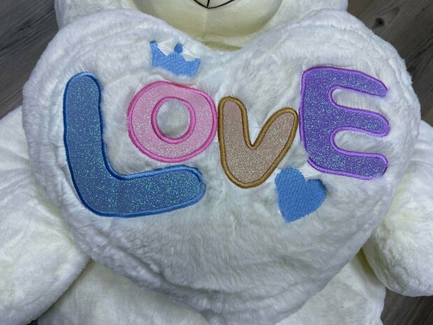 Teddy bear Large - XXL - soft cuddly toy - with Love cushion