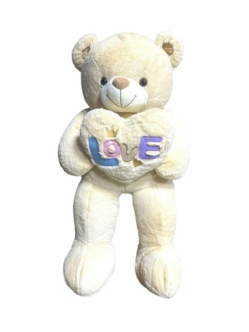 Knuffelbeer Groot - XXL - zacht knuffel - met Love kussentje - Teddy beer