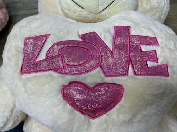Teddy bear Large - 110CM - soft cuddly toy - with Love cushion