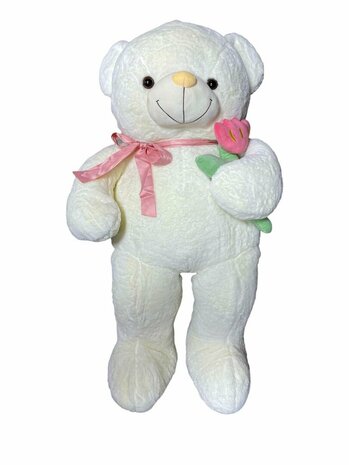 Teddy bear - i Love you - 110CM - soft cuddly bear with rose - XXL bear