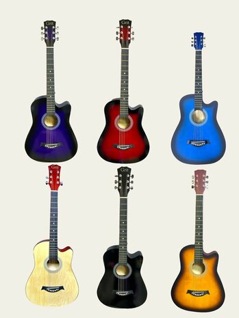 Western Guitar - 6 strings - Cutaway Acoustic Guitar 38&quot;