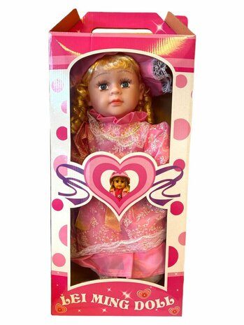 Cuddly doll - Cute and soft doll with sound - 57 CM Pink