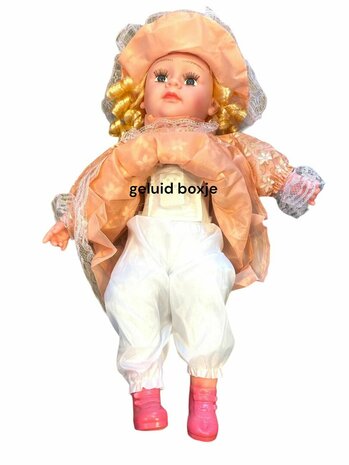 Cuddly doll - Cute and soft doll with sound - 57 CM Beige