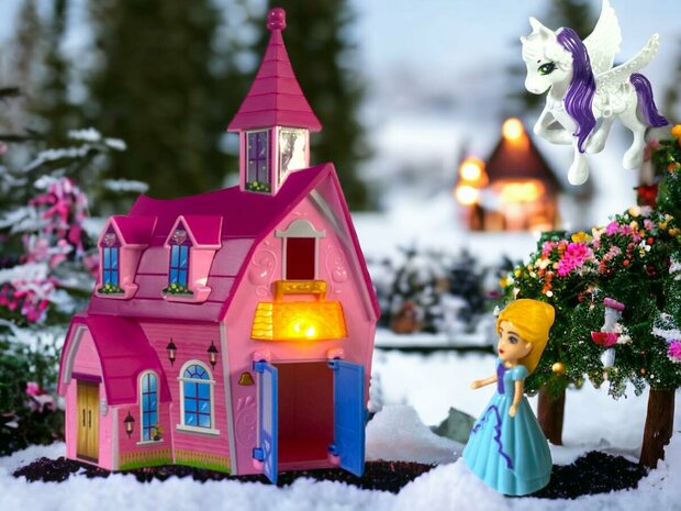 Prinsessenkasteel - Dream Castle - incl 19 accessoires en prinsesje + pony - licht en geluid