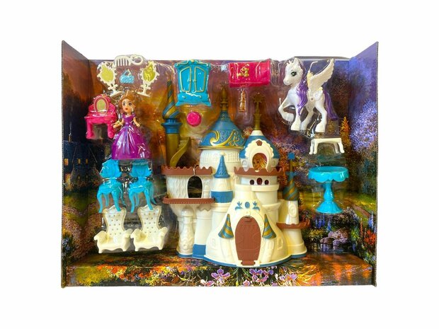 Princess castle - Dream Castle - including 17 accessories and princess + pony - light and sound