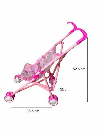Baby doll Bonny - stroller + accessories - cuddly baby doll - 12 baby sounds - 40CM