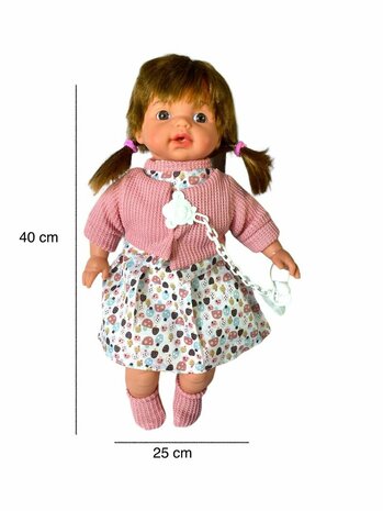 Babypop Bonnie -  kinderwagen + accessoires -  knuffel baby pop  - 12 babygeluiden - 40CM