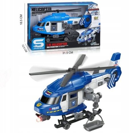 Politie Reddingshelikopter - helikopter speelgoed - chopper - met licht en geluid 29CM