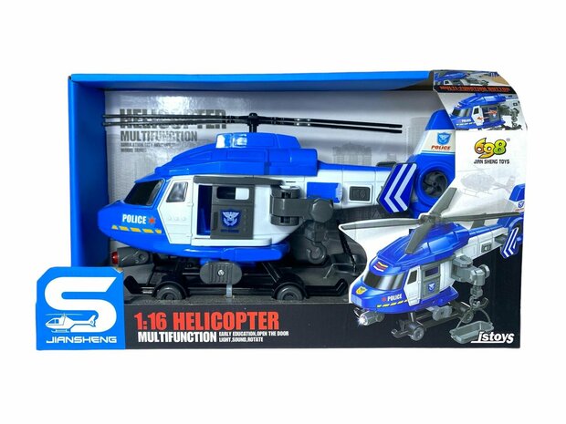 Politie Reddingshelikopter - helikopter speelgoed - chopper - met licht en geluid 29CM
