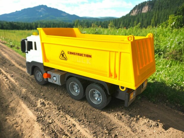 Dump Truck - truck with loading platform - with sound and light - dumper 24.5CM