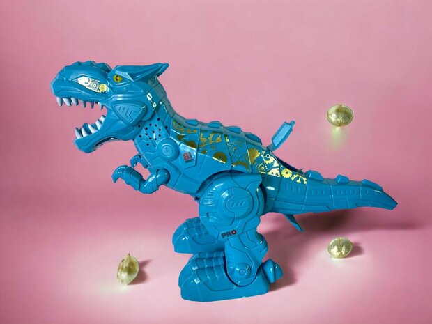 Robot Tyrannosaurus Rex - can move and walk - lays eggs - lights and dino sounds 30CM