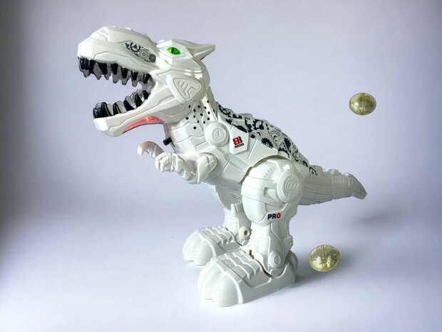 Robot Tyrannosaurus Rex - can move and walk - lays eggs - lights and dino sounds 30CM