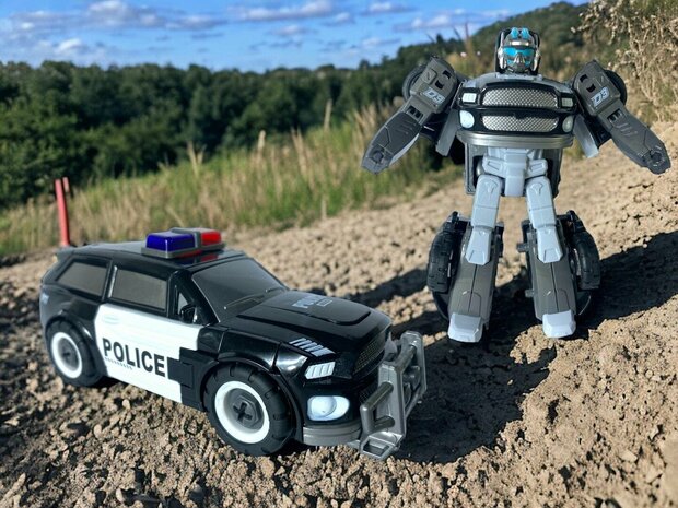 Mecha Optimus Prime Politie robot - DIY - Deformation robot en auto - 2 in 1
