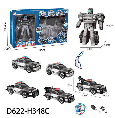 Mecha Optimus Prime Police robot - DIY - Deformation robot and car - 2 in 1