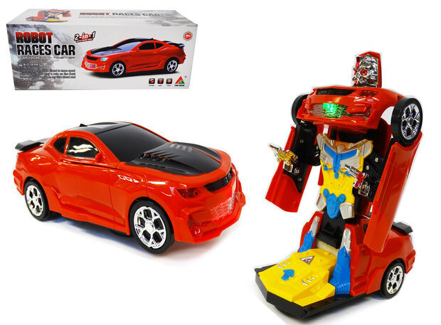 Transformer - Robot Race car - robot and car 2in1 - with sound and LED lights - 20CM