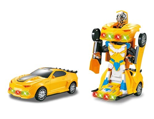 Transform - Robot Race car - robot en auto 2in1 - met geluid en Led lichten - 20CM