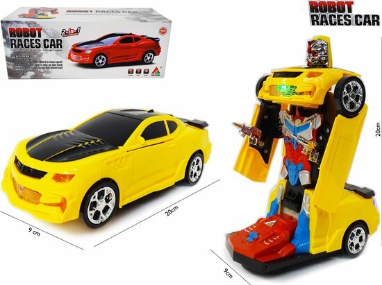 Transform - Robot Race car - robot and car 2in1 - with sound and LED lights - 20CM