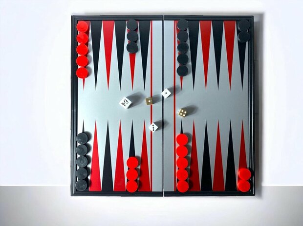 Backgammon 32x32cm - Magnetisch - Opklapbaar - set