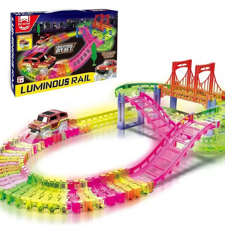  Car Track Bend Flex and Glow tracks - 85 pieces -Luminous Rail