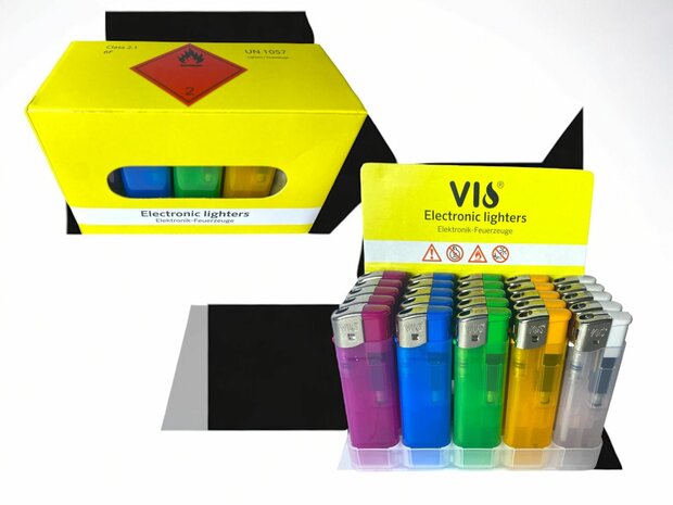 Lighters - 25 pcs in tray - refillable and click - Vio lighter