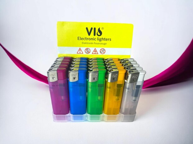 Aanstekers -  25 stuks in tray - navulbaar en klik - Vio lighter
