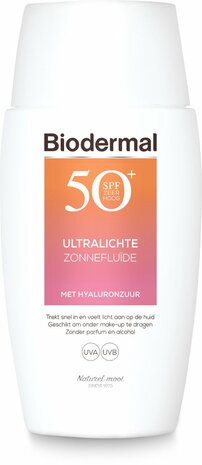 Biodermal Ultralight Sun Fluid SPF 50+ - Zonnefluide - met hyaluronzuur - Zonnebrand gezicht
