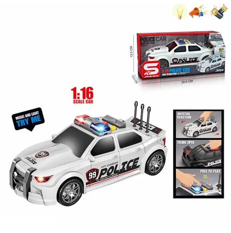 Police car 99 USA - politie auto met frictiemotor - geluids- en lichteffecten - 24CM