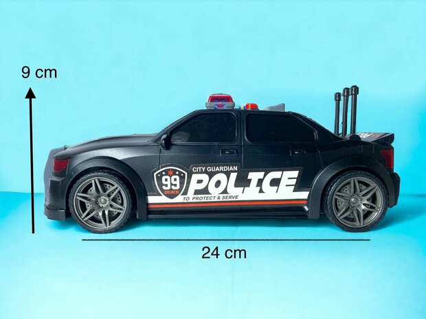 Police car 99 USA  - politie auto met frictiemotor - geluids- en lichteffecten - 1:16