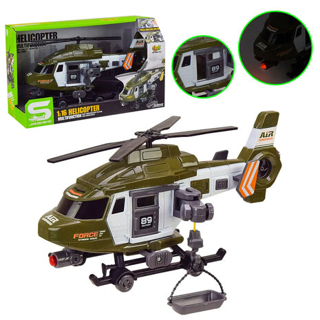Army Force - speelgoed gevechtshelikopter - chopper - met licht en geluid 29CM