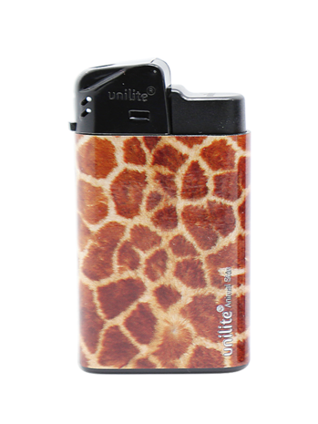 Unilite click lighters - refillable - 20 pieces in a display - Animal Skin print