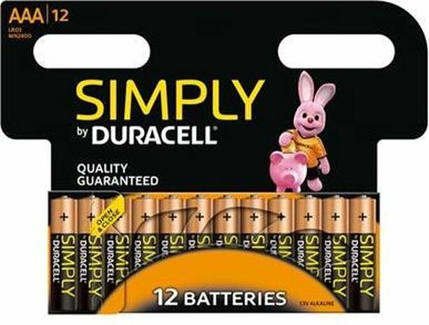 Duracell Plus Alkaline AAA batteries - 12 pieces
