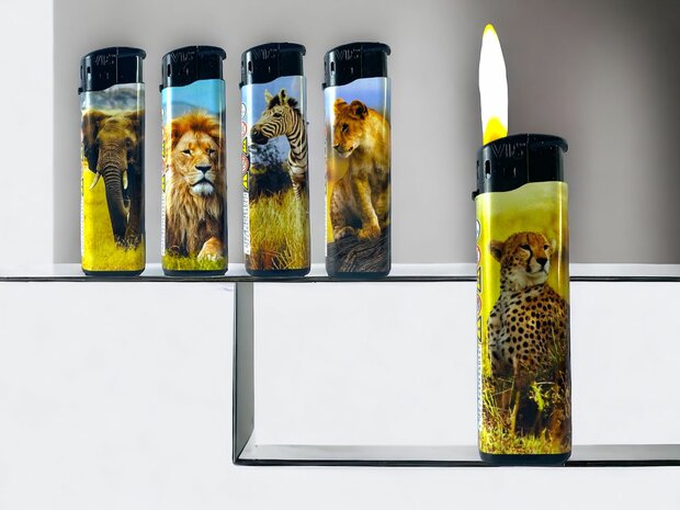 Click lighters 50 ST. Tiger print.