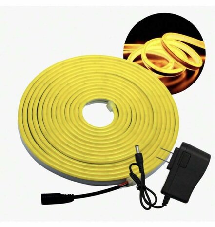 LED neon light - 5m 12V low voltage 12 mm (Color: neutral Yellow)