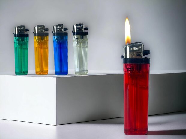 Flint lighter 50 pieces - disposable Transparent