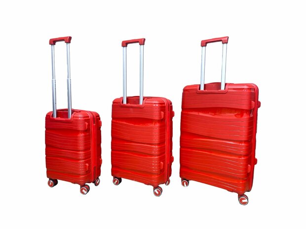 Luxury suitcase set 3 pieces 55cm+68cm+78cm red