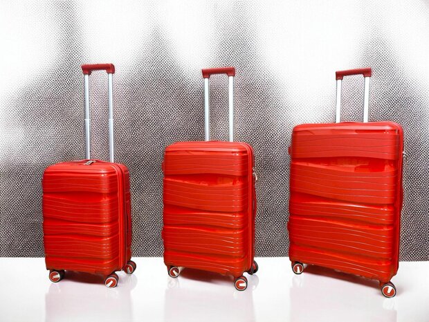 Luxe Kofferset 3 delig 55cm+68cm+78cm rood