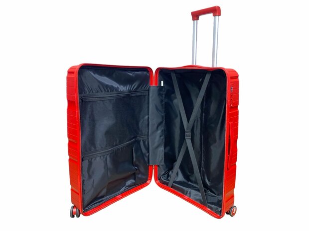 Luxury suitcase set 3 pieces 55cm+68cm+78cm red