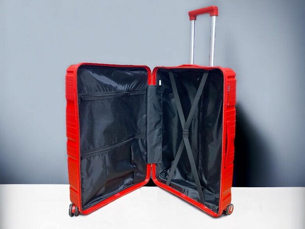 Luxury suitcase set 3 pieces 55cm+68cm+78cm red