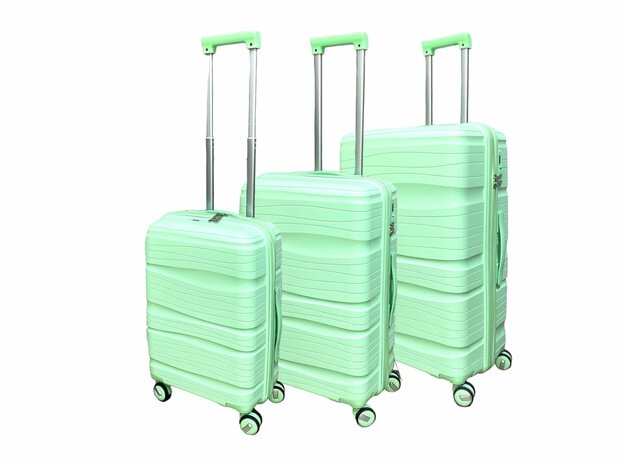 Luxury suitcase set 3 pieces 55cm+68cm+78cm Pistachio color