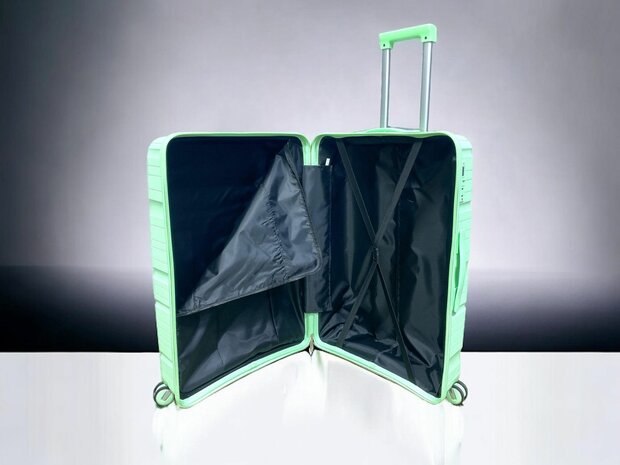 Luxe Kofferset 3 delig 55cm+68cm+78cm Pistache kleur