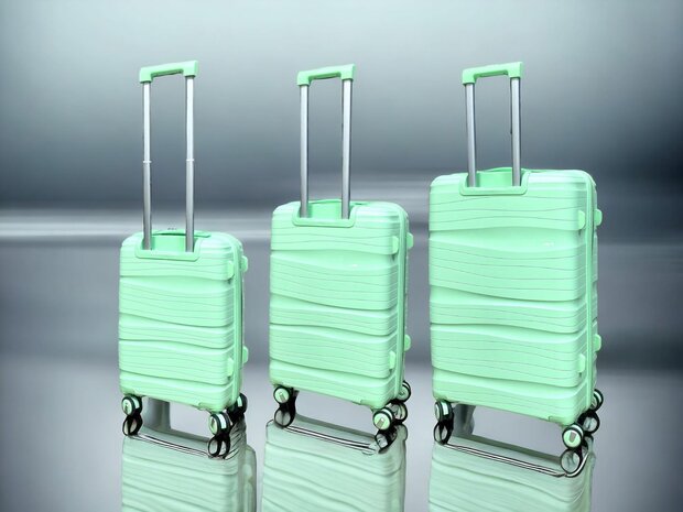 Luxury suitcase set 3 pieces 55cm+68cm+78cm Pistachio color