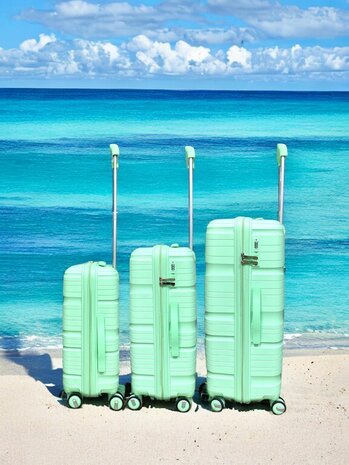 Luxury suitcase set 3 pieces 55cm+68cm+78cm Pistachio color