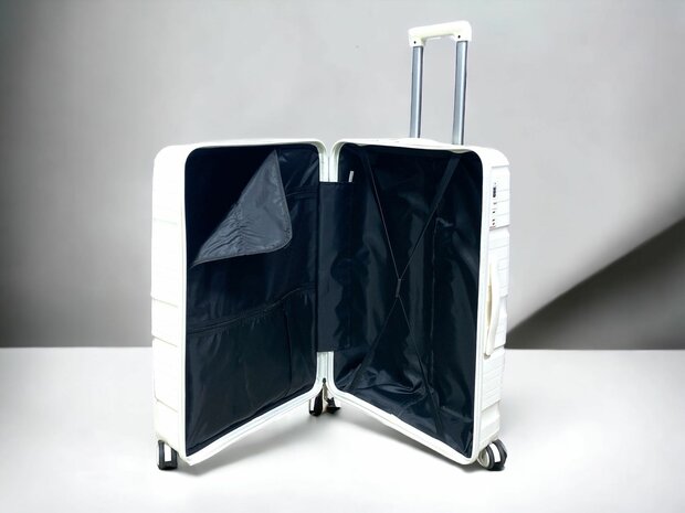 Luxe Kofferset 3 delig 55cm+68cm+78cm Witte kleur