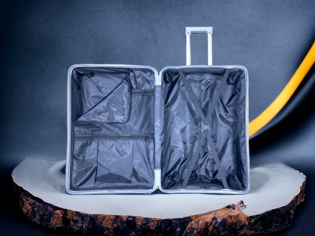 Luxury suitcase set 3 pieces 55cm+68cm+78cm Gray color