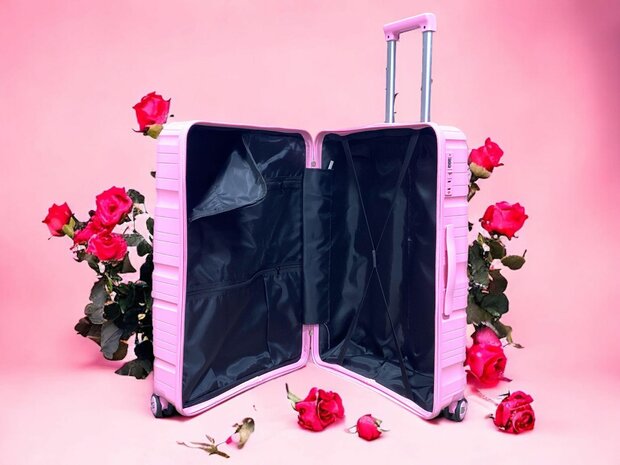 Luxe Kofferset 3 delig 55cm+68cm+78cm Roze kleur