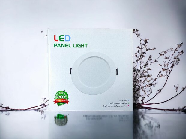 LED panel | 5 Watts | Round | Recessed ceiling lamp (natural white) &Oslash;70mm